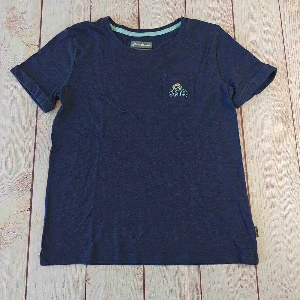 Eddie Bauer navy graphic tee & tie dye legging set sz L (14/16)